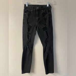 Aeropostale High Rise Jegging Women’s Size 2 Short Black Distressed
